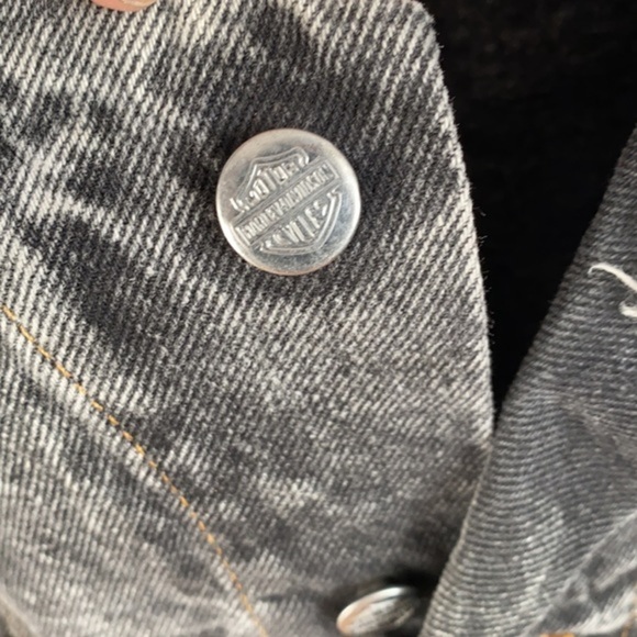 Vintage acid wash gray jean Harley Davidson jacket - Picture 8 of 8